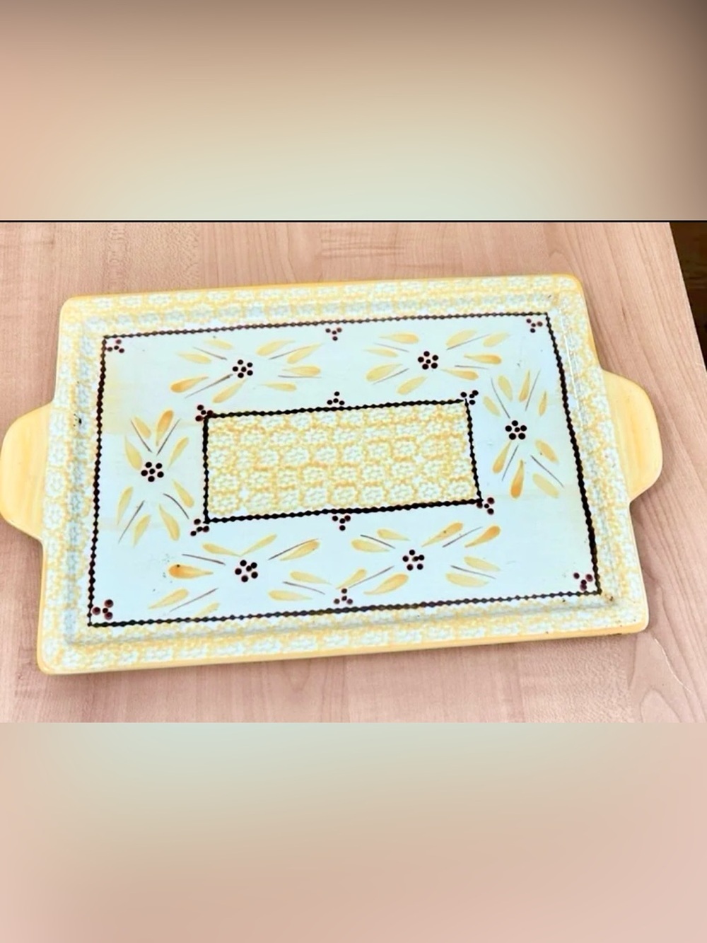 temptations bakeware presentable ovenware old world yellow Tara serving tray